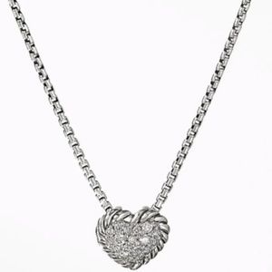 David Yurman diamond heart cable necklace